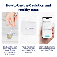 Instructions on how to use ovulation and fertility tests with Vivoo app.