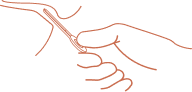 Illustration of a test strip inserting into the measuring area
