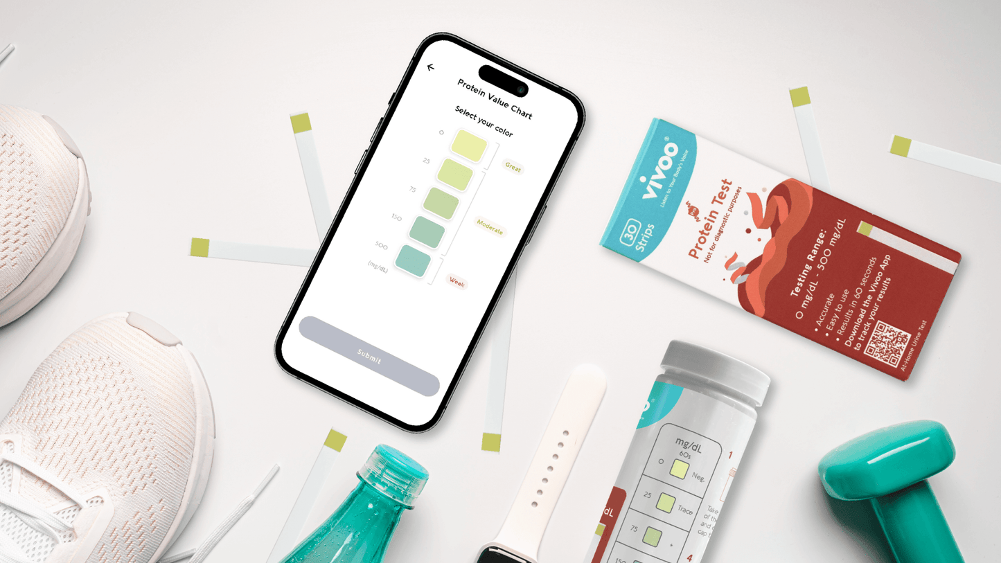 Smartphone displaying a fitness app with gym equipment and accessories on a white surface