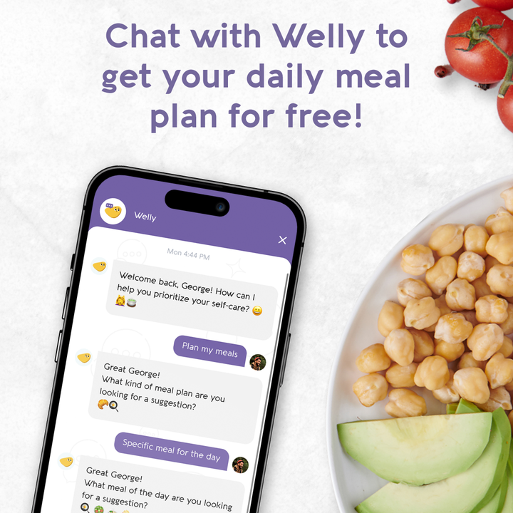 phone mockup with healthy foods