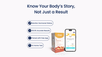 Vivoo at-home test kit with smartphone app on a white background