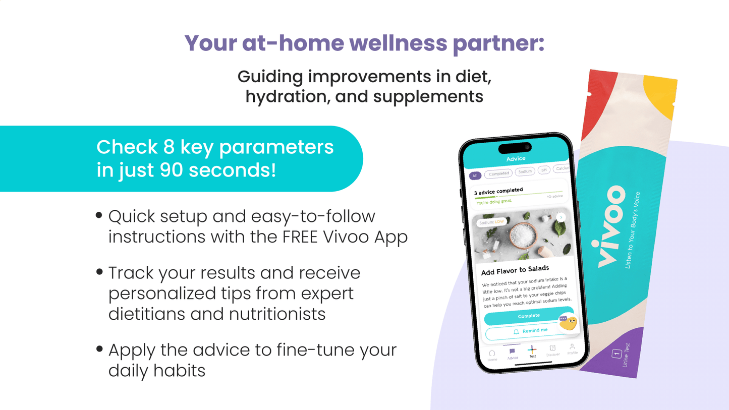 Vivoo app promotion with smartphone displaying app interface and Vivoo branding.